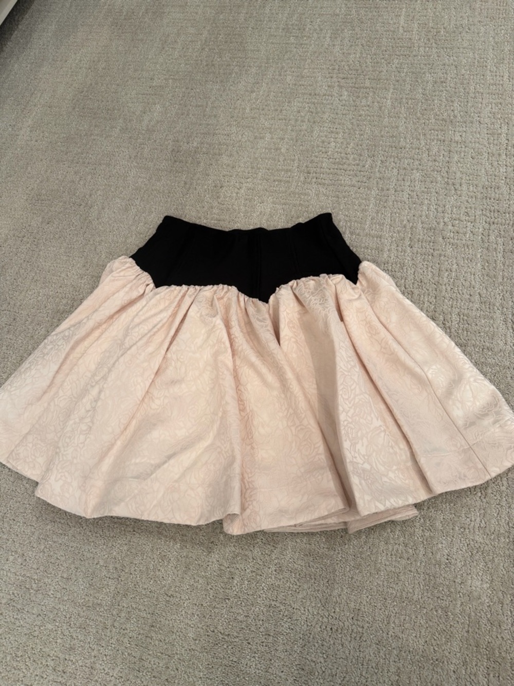 Anthropologie Maeve White Circle Skirt with Black Waistband